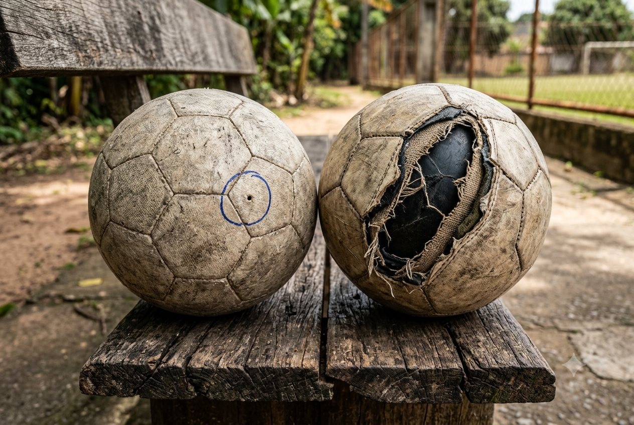 Furo grande ou corte na bola: o que tem conserto e o que não tem